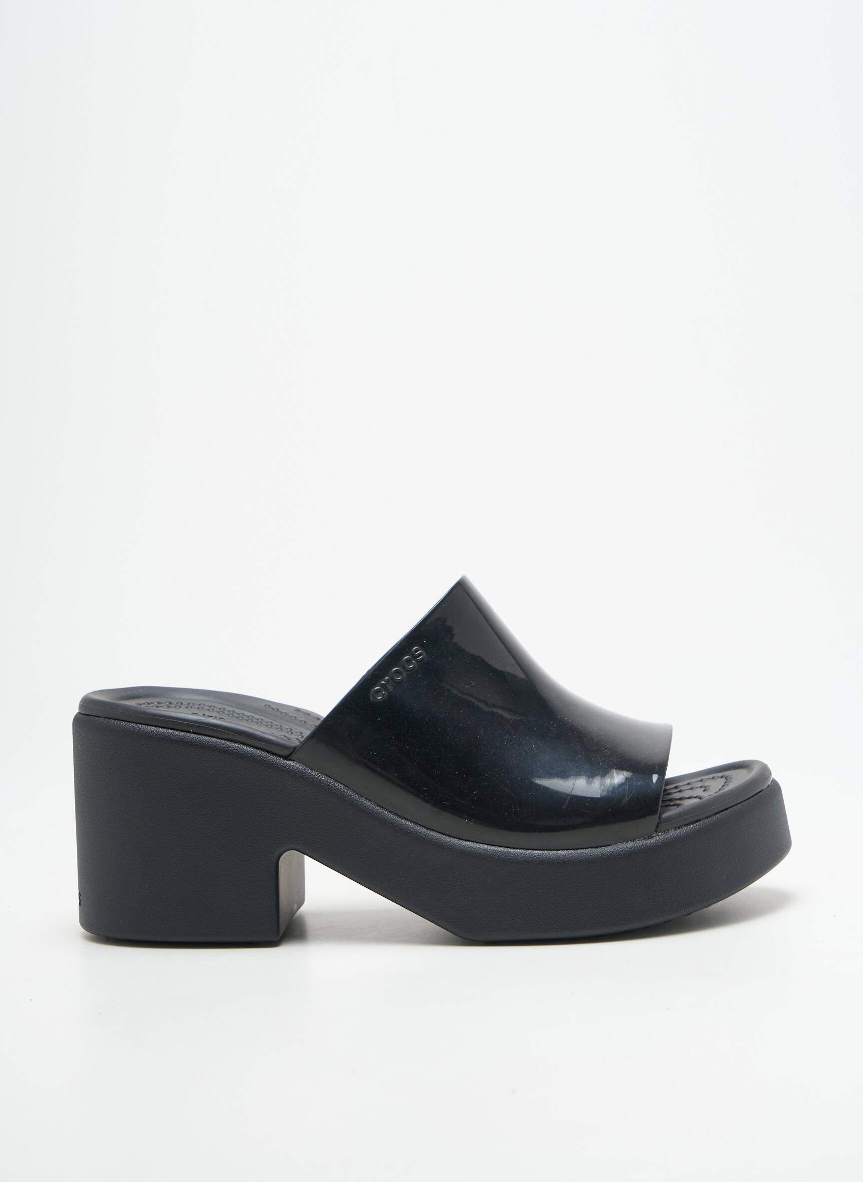 Mule/sabotai satino audinys kulnas nuo 7 iki 9 cm juodas CROCS moteris
