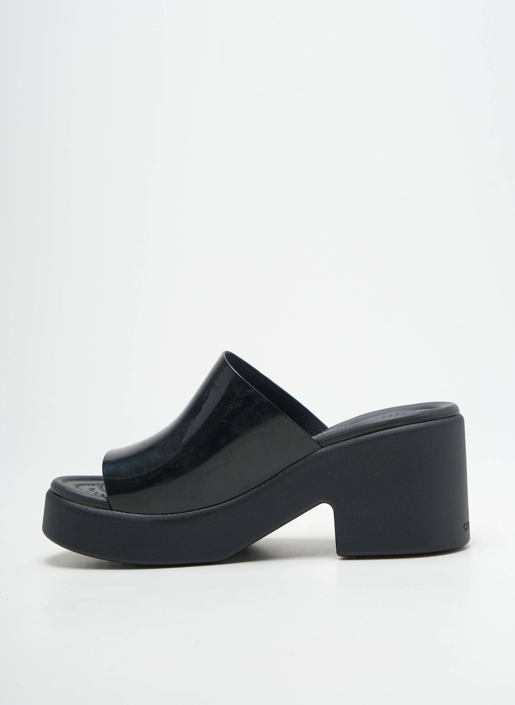 Mule/sabotai satino audinys kulnas nuo 7 iki 9 cm juodas CROCS moteris