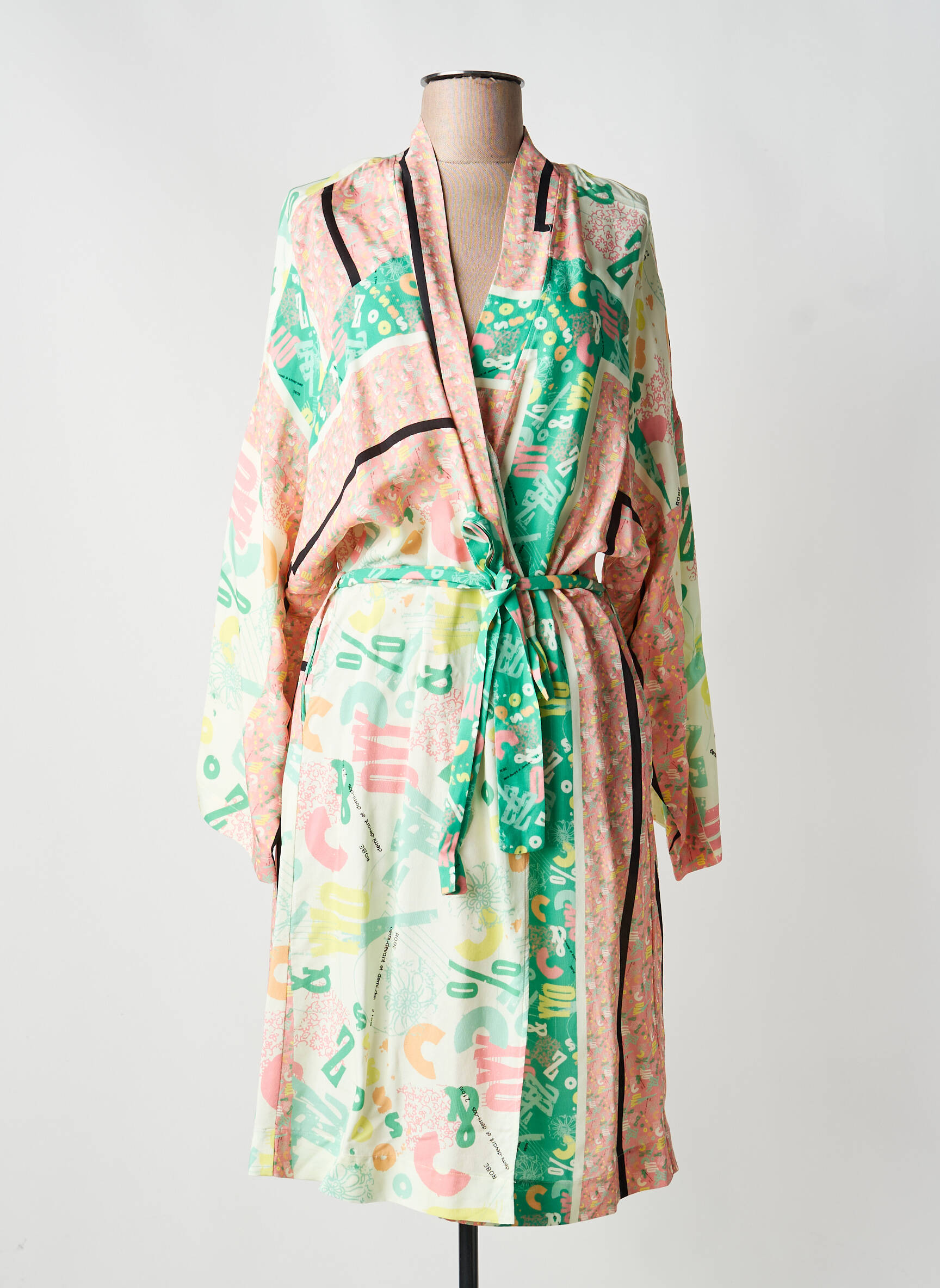 Kimono striukė col v rožinė MADE IN SENS moteris