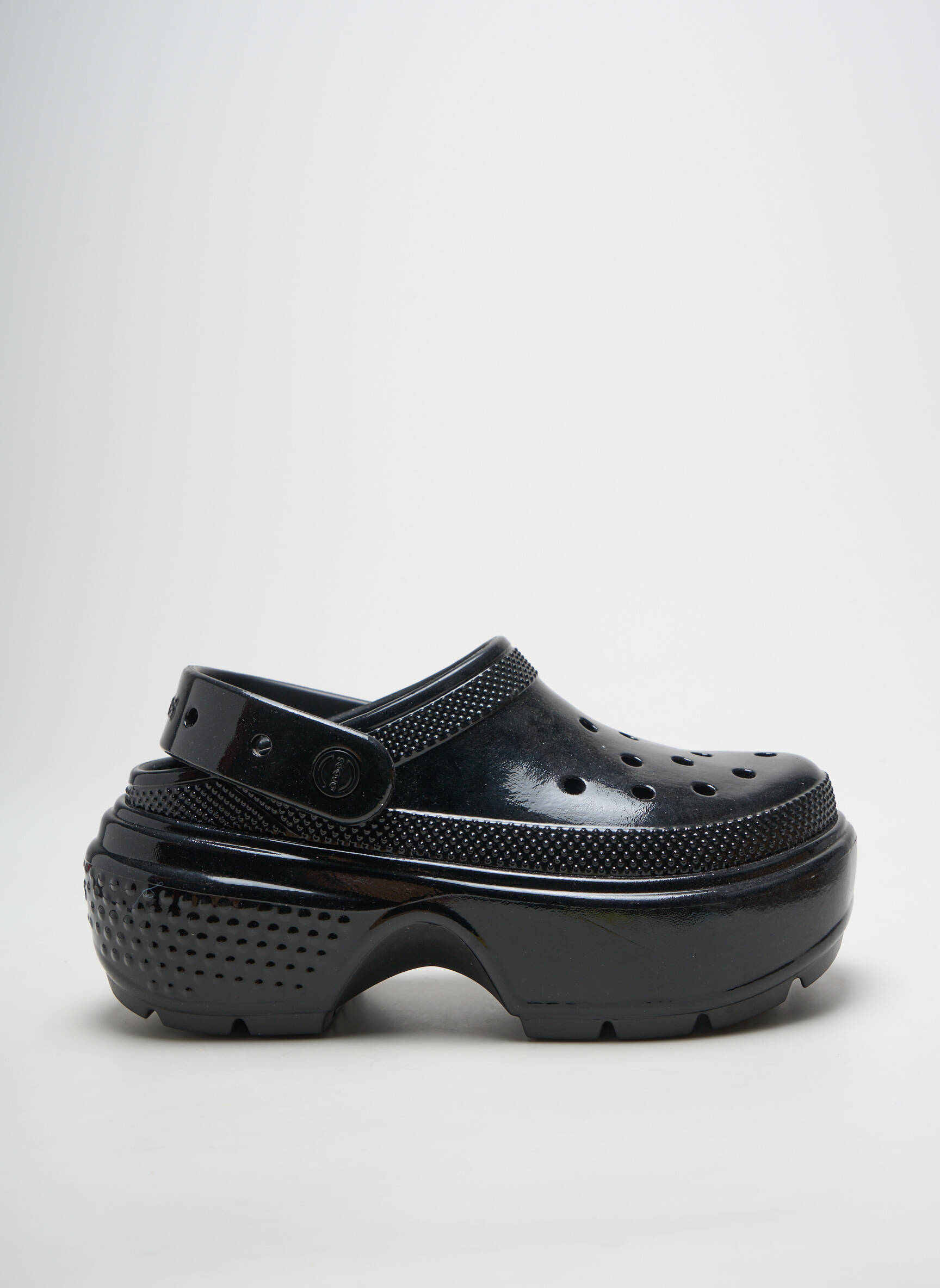 Mule/sabotai satino audinys kulnas nuo 7 iki 9 cm juodas CROCS moteris