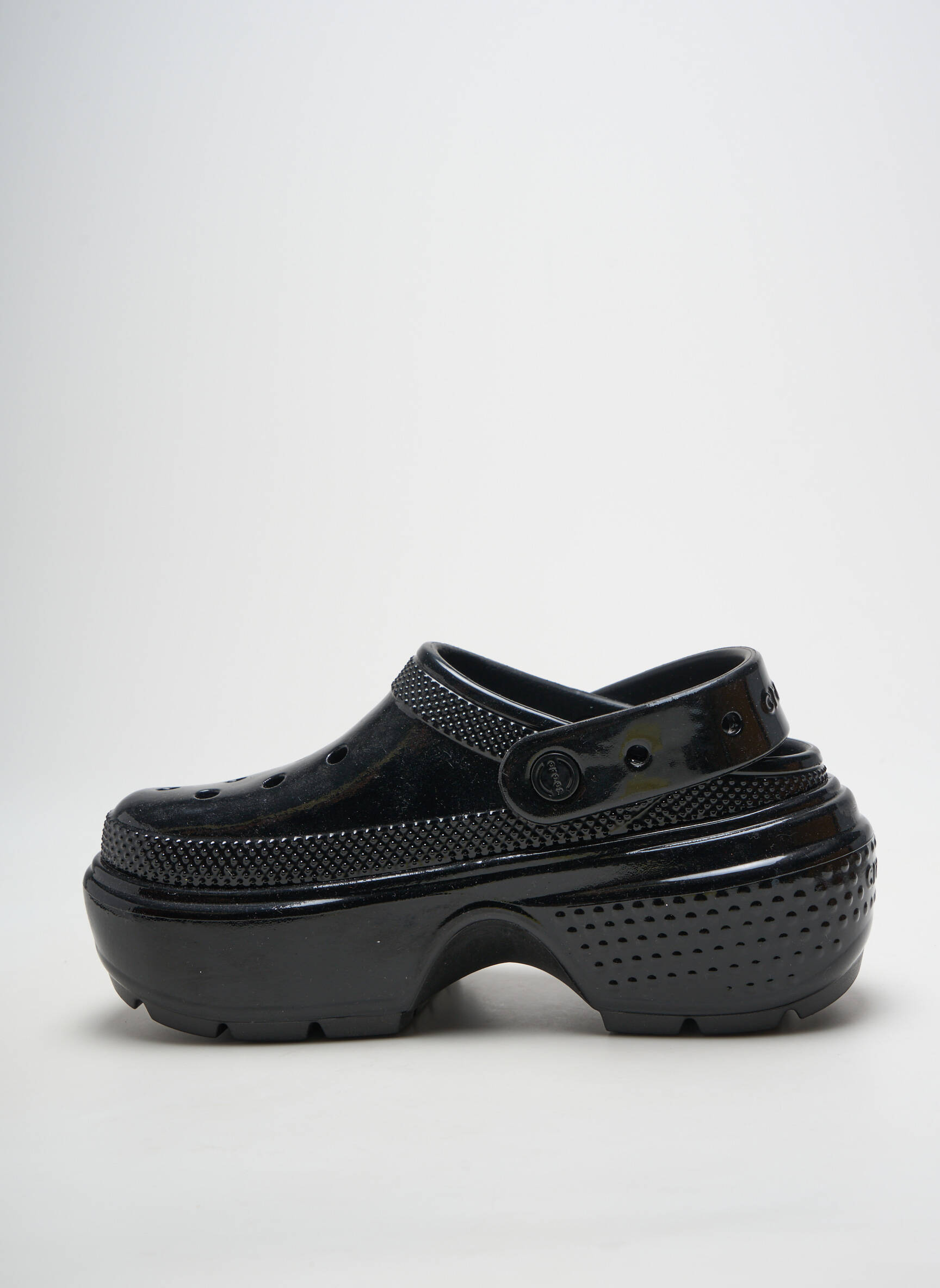 Mule/sabotai satino audinys kulnas nuo 7 iki 9 cm juodas CROCS moteris