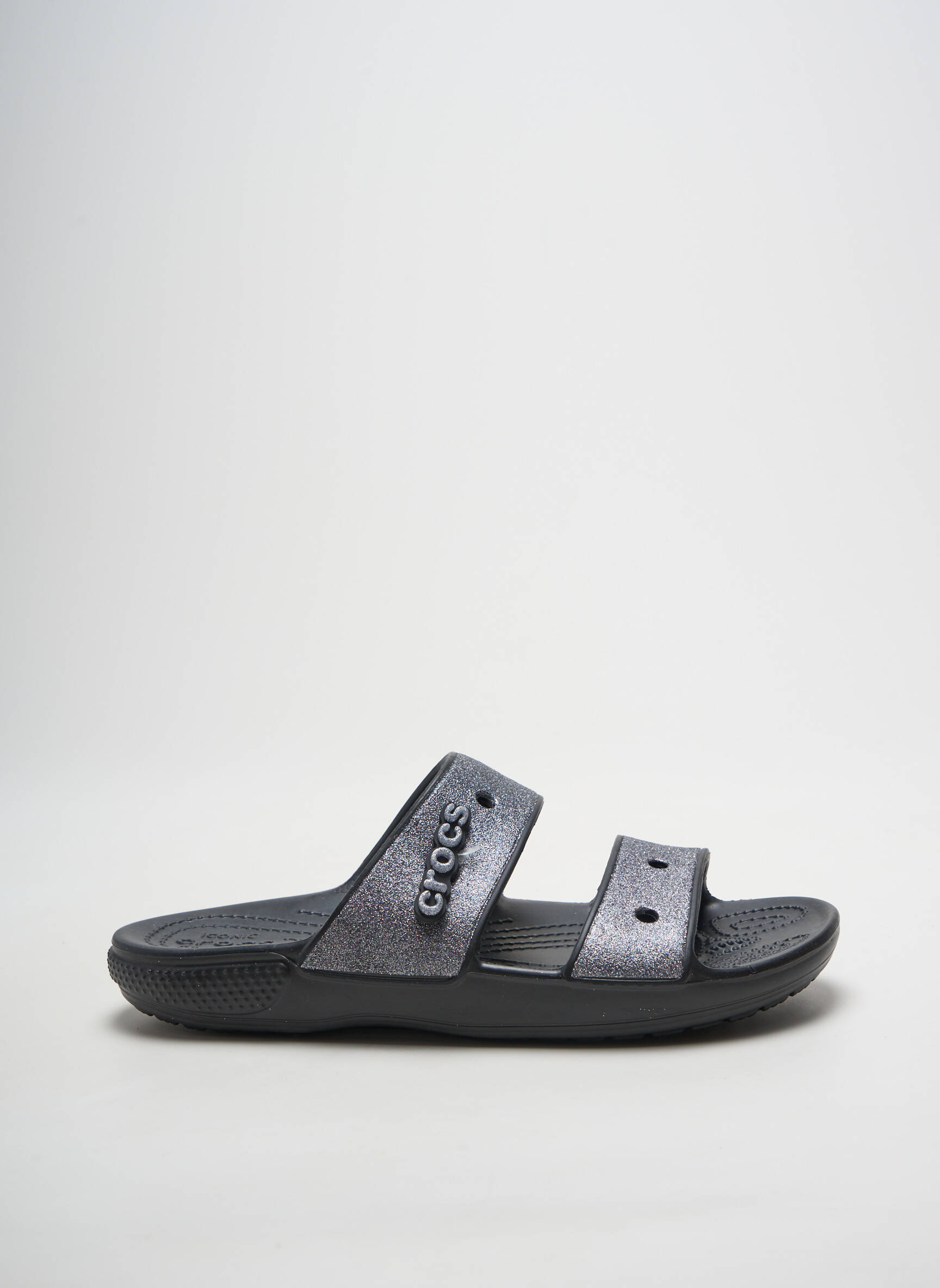 Mule/sabotai atvira pabaiga plokščias kulnas iki 3 cm sidabrinė CROCS moteris