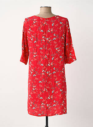 Trumpa suknelė sklandi forma 3/4 rankovės raudona SURKANA moteris