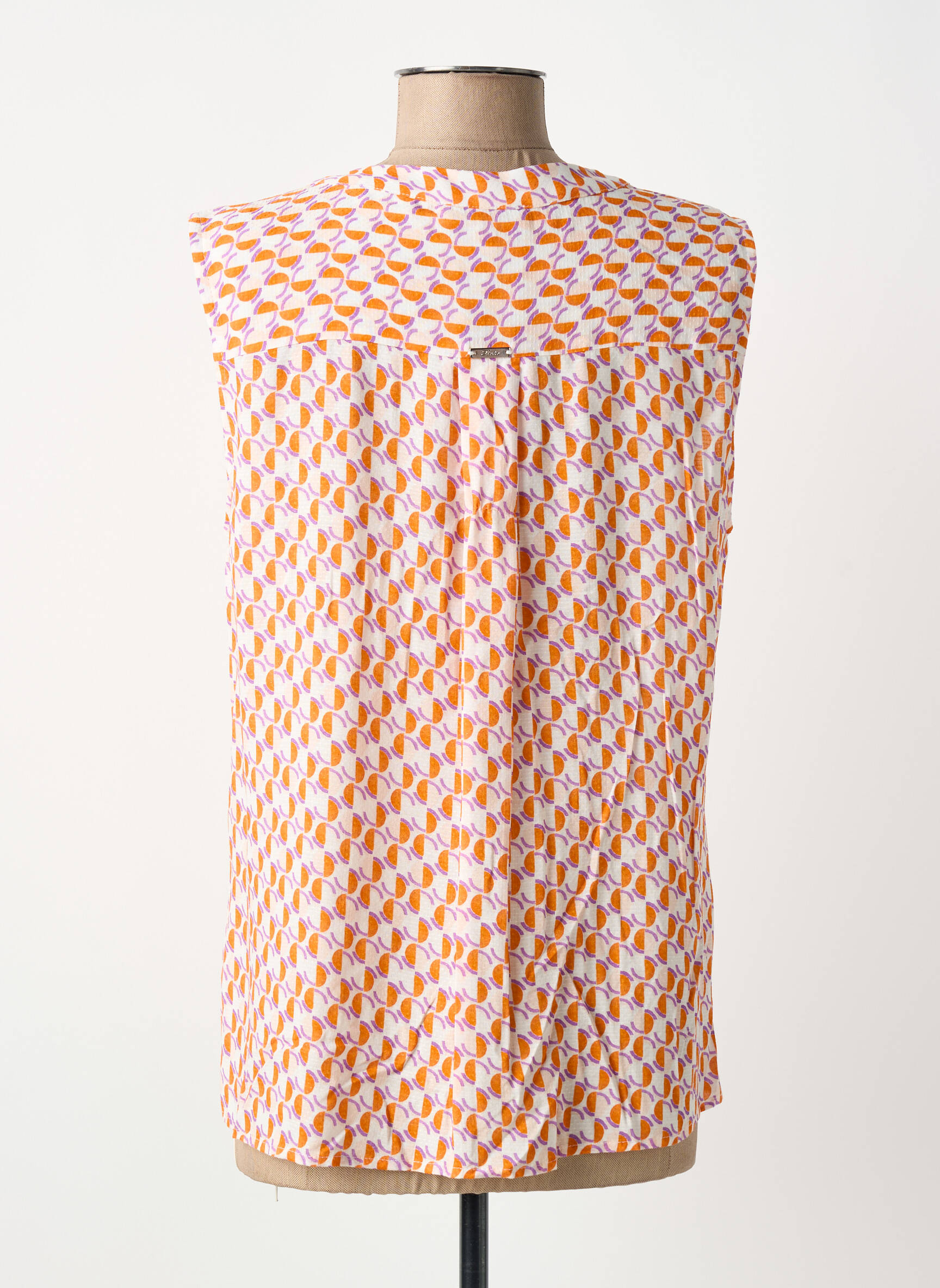Viršūnė krepos audinys be rankų oranžinė TINTA STYLE moteris