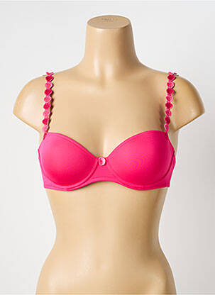 Liemenėlė satino efektas aukštas balkoninis liemenėlė rožinė MARIE JO moteris