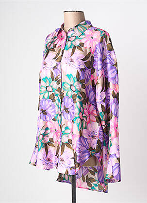 Ilgų rankovių tunika marškinių apykaklė violetinis MSGM moteris
