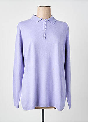 Megztinis centrinė iškirptė ilgos rankovės violetinis CASHMERE FEELING moteris