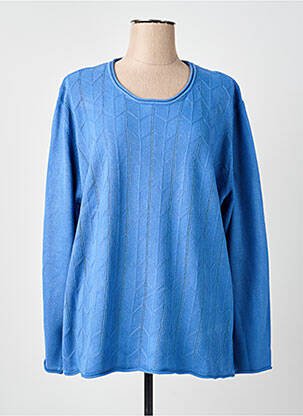 Megztinis centrinė iškirptė ilgos rankovės mėlyna CASHMERE FEELING moteris