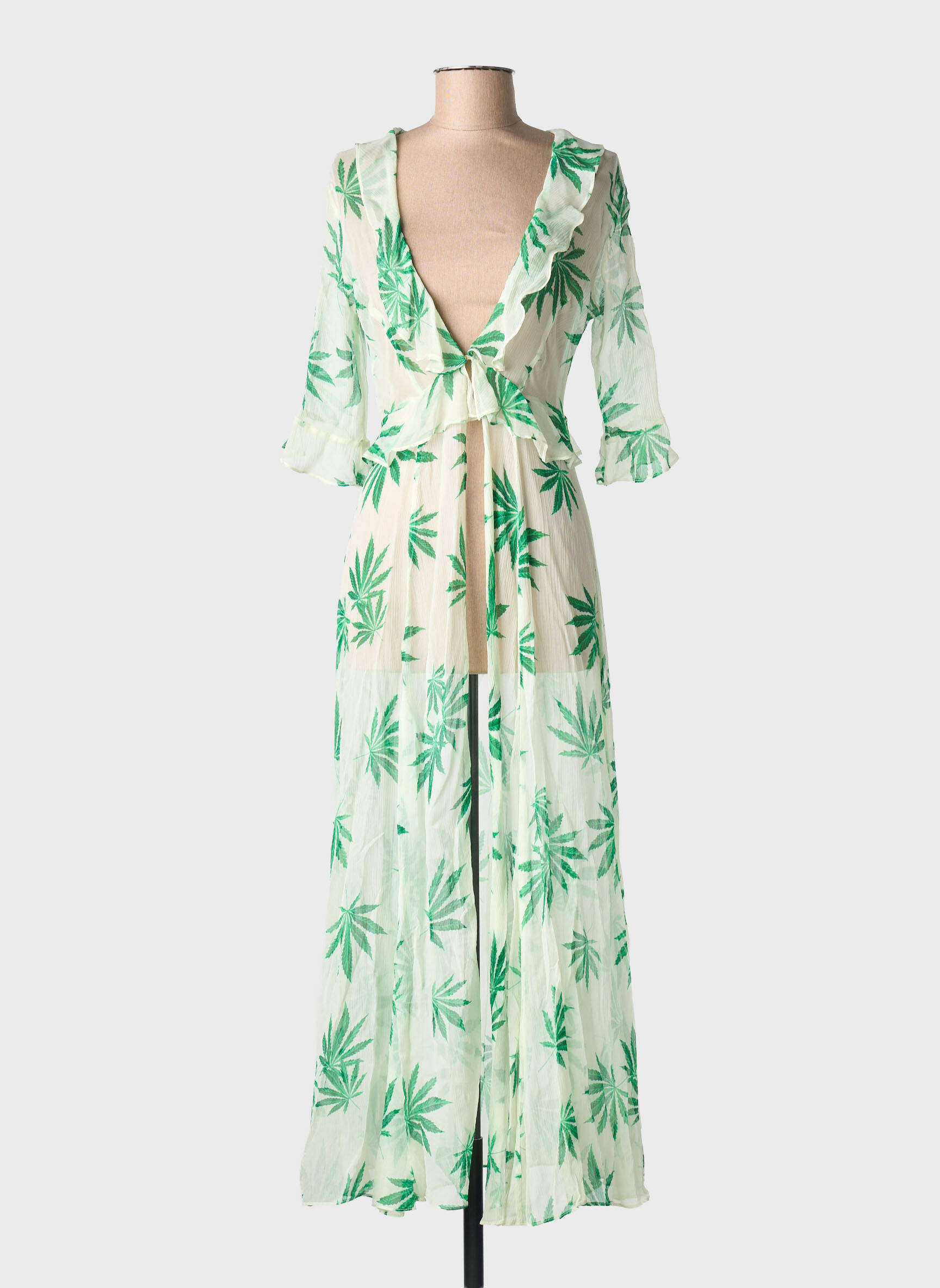 Kimono striukė col v žalias LEONE moteris