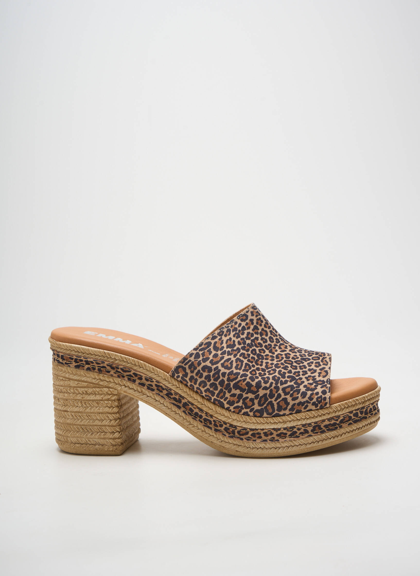 Mule/sabotai pusiau kompensuotas kulnas nuo 7 iki 9 cm bežinis EMMA moteris