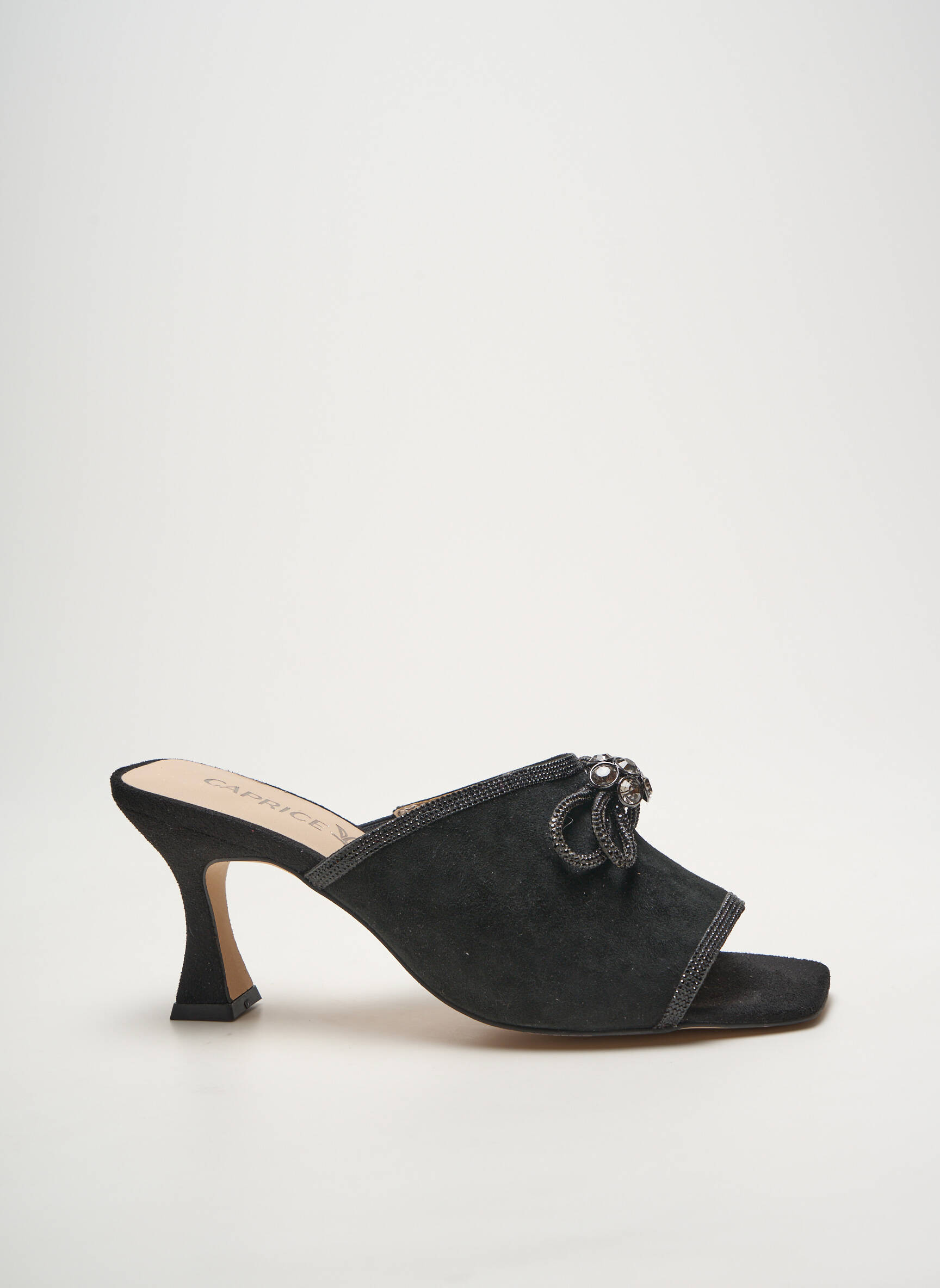 Mule/sabotai satino audinys kulnas nuo 7 iki 9 cm juodas CAPRICE moteris