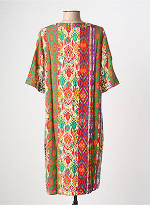 Pusilgių suknelė 3/4 rankovės 3/4 rankovės žalias GEISHA moteris