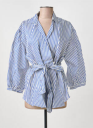 Moteriškas marškinys centrinė iškirptė 3/4 rankovės mėlyna WEEKEND MAXMARA moteris
