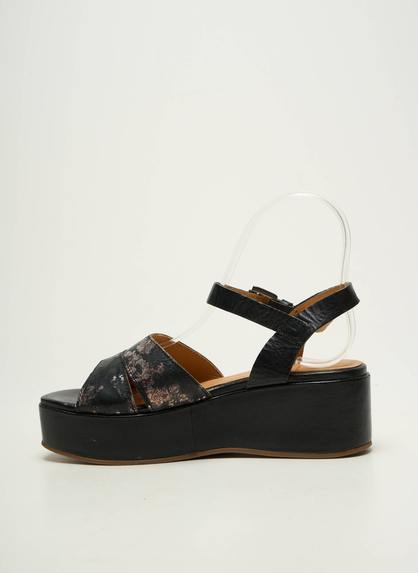 Sandalai/nu pėdos lygus medžiaga kulnas nuo 4 iki 6 cm juodas MINKA DESIGN moteris
