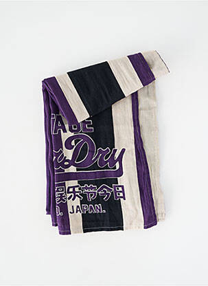 Šalikas popelinos audinys, kuris pasižymi lygiu ir tankiu paviršiumi. violetinis SUPERDRY moteris