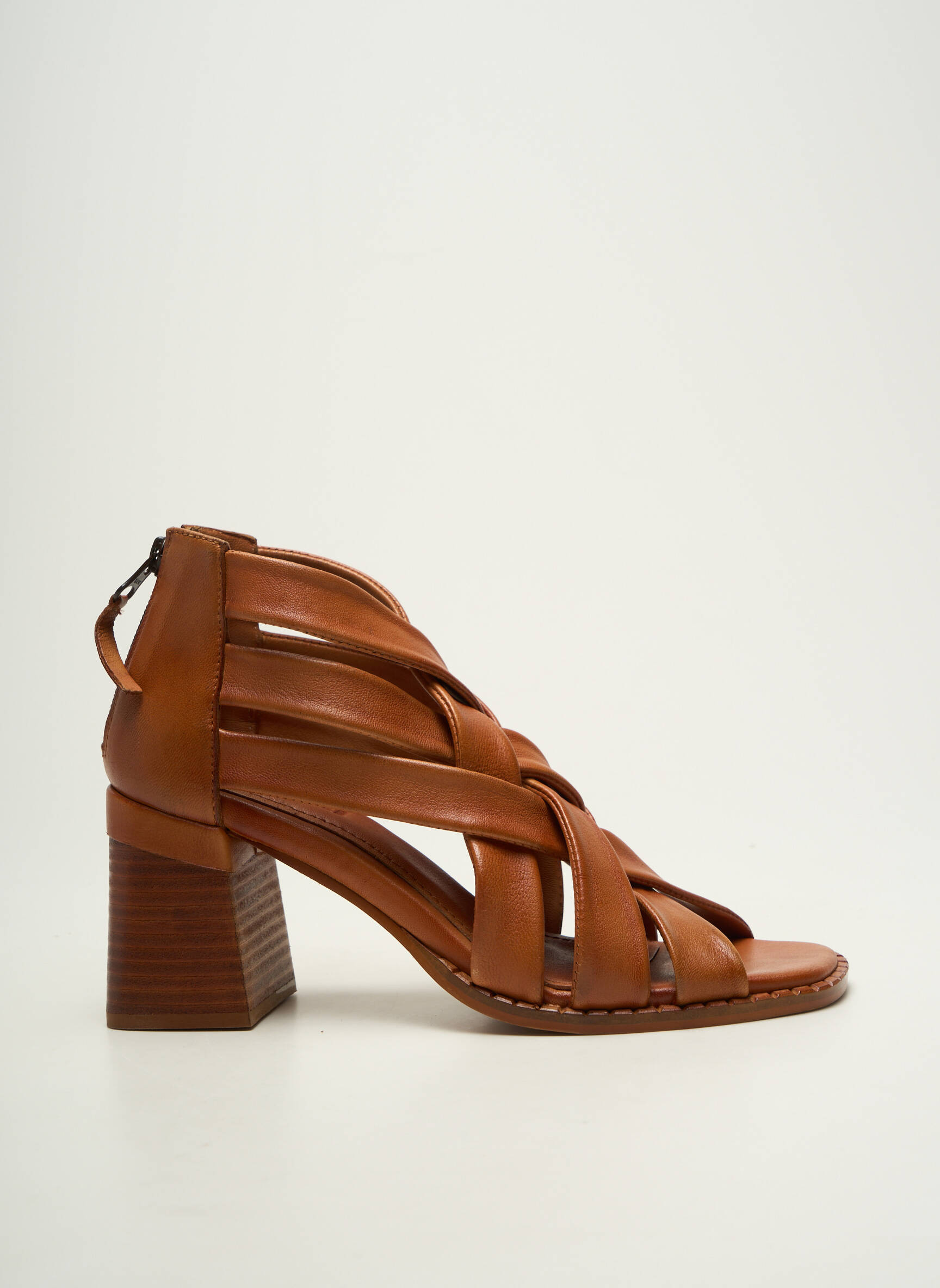 Sandalai/nu pėdos satino audinys kulnas nuo 7 iki 9 cm rudas REGARD moteris
