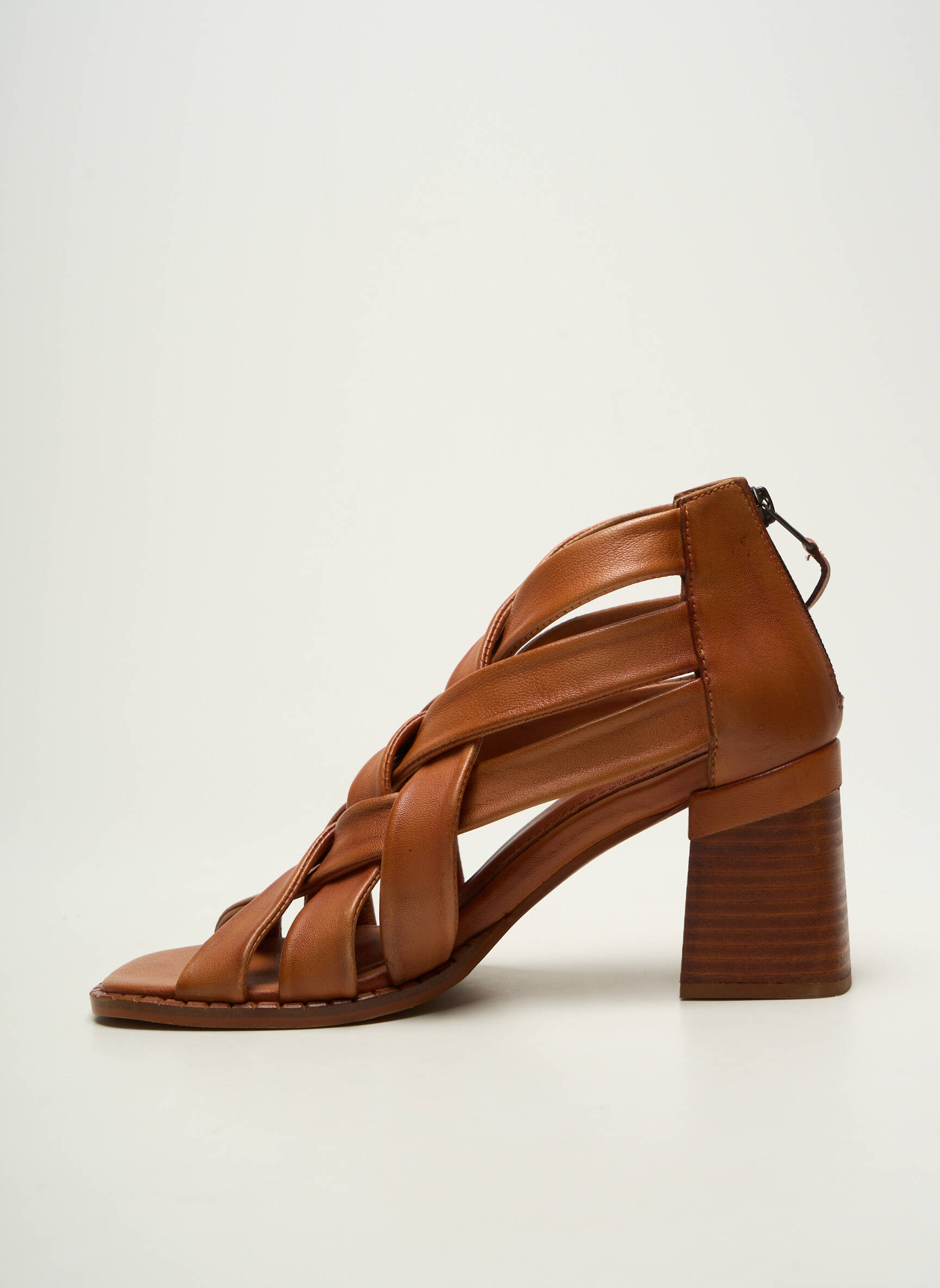Sandalai/nu pėdos satino audinys kulnas nuo 7 iki 9 cm rudas REGARD moteris