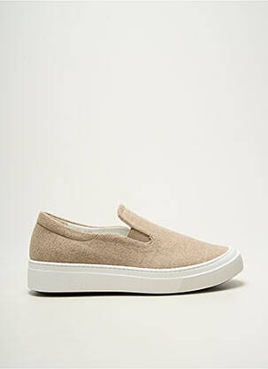 Slip-on batai apvalus mygtukas plokščias kulnas iki 3 cm bežinis MAX MARA moteris