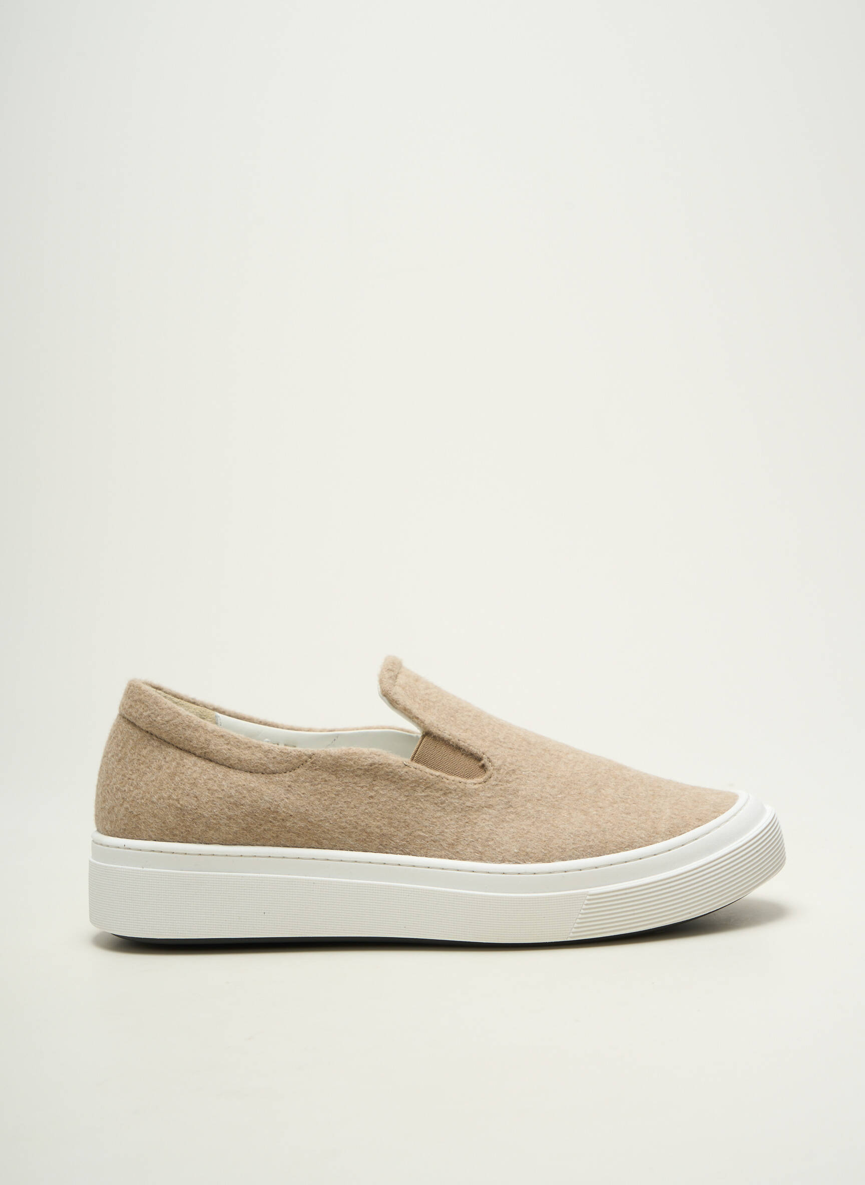 Slip-on batai apvalus mygtukas plokščias kulnas iki 3 cm bežinis MAX MARA moteris