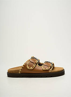 Mule/sabotai lygus medžiaga plokščias kulnas iki 3 cm rudas WEEKEND MAXMARA moteris