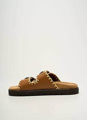 Mule/sabotai lygus medžiaga plokščias kulnas iki 3 cm rudas WEEKEND MAXMARA moteris