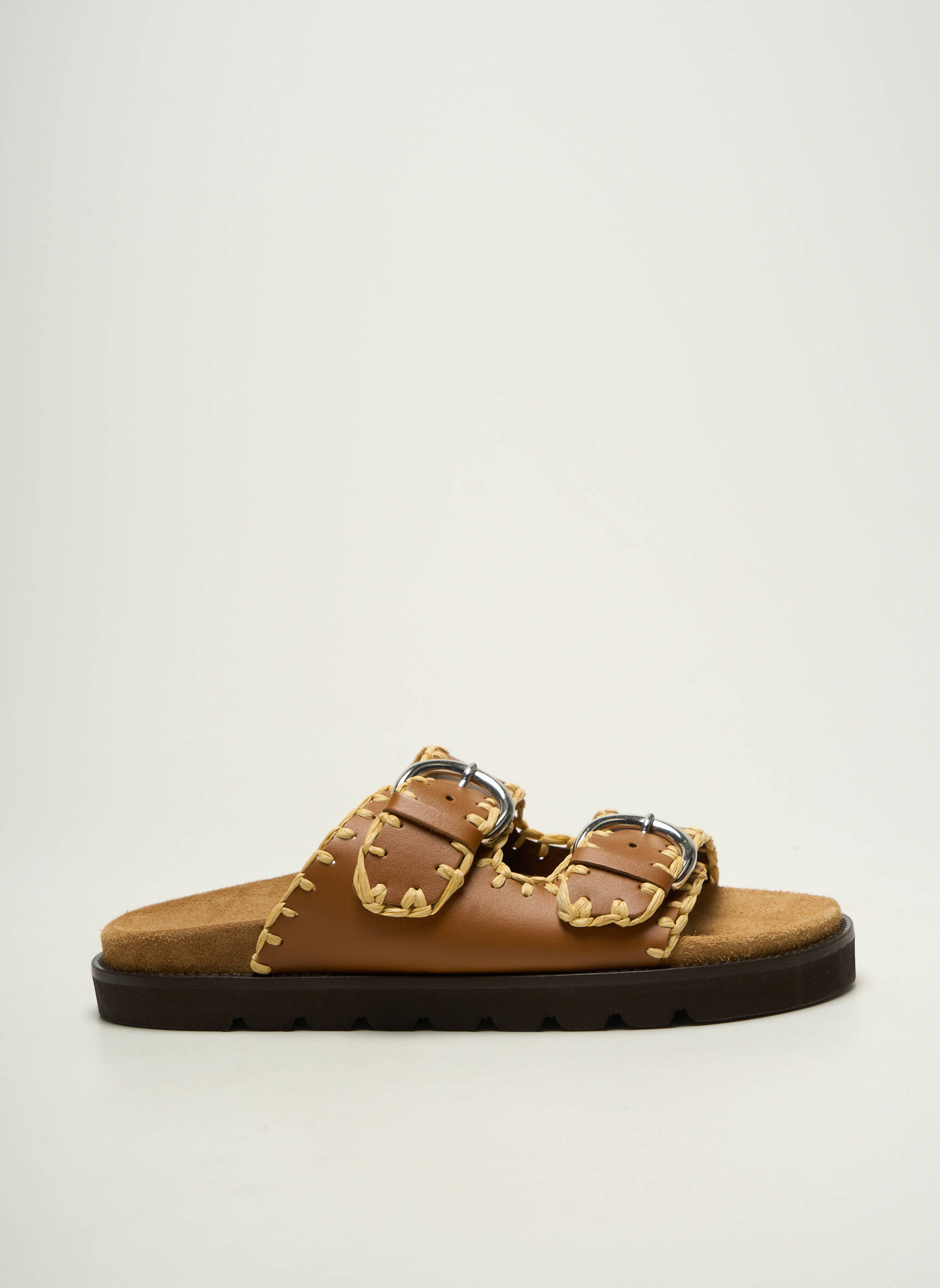 Mule/sabotai lygus medžiaga plokščias kulnas iki 3 cm rudas WEEKEND MAXMARA moteris
