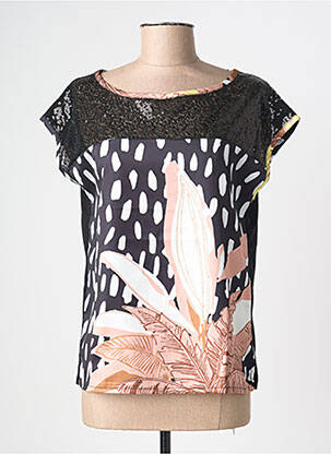 Viršūnė fantazijos raštas trumpas rankovės juodas ZOE ZONE OF EMBROIDERED moteris
