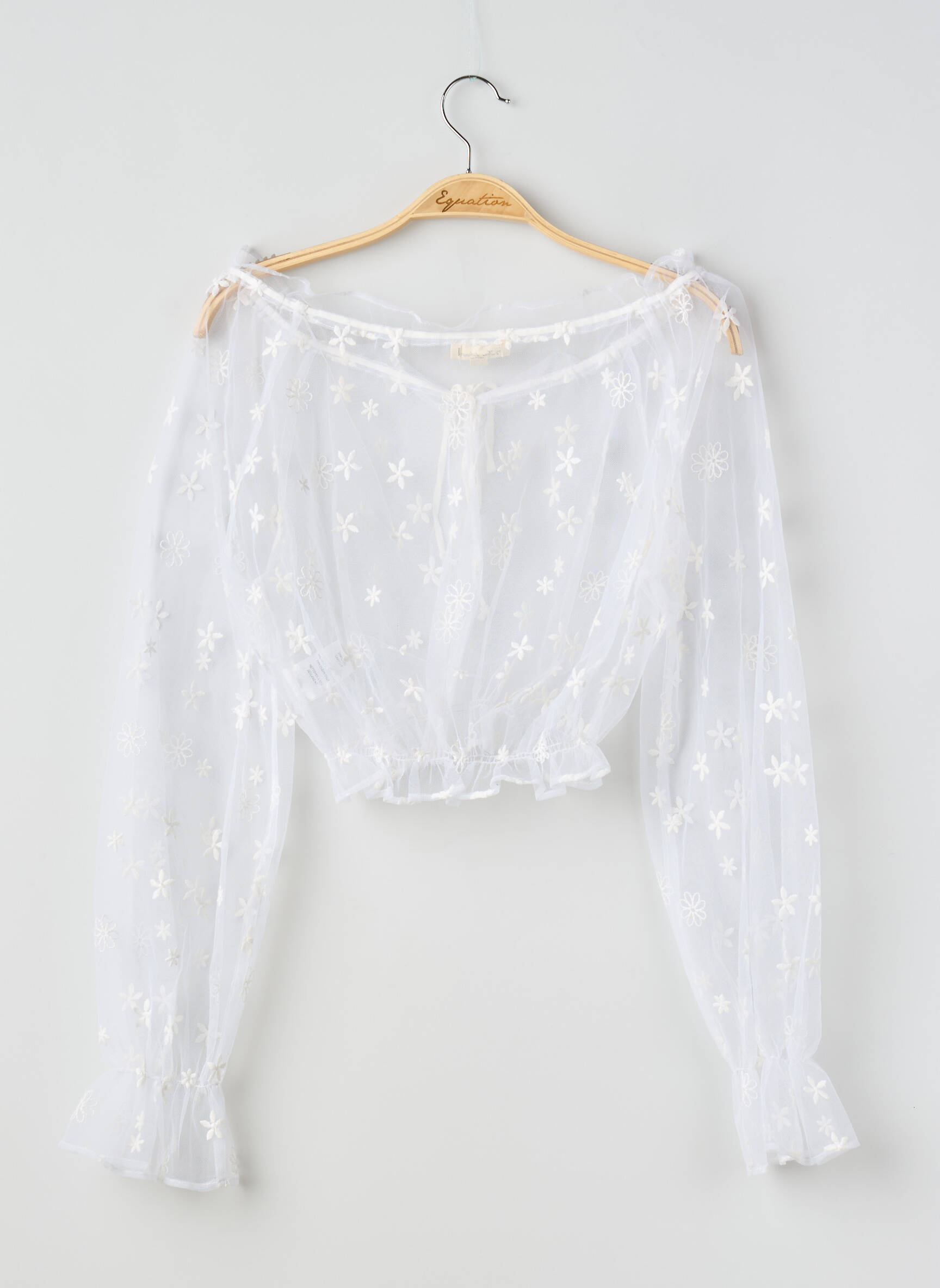 Viršūnė apvalus kaklas ilgos rankovės baltas FOR LOVE & LEMONS moteris
