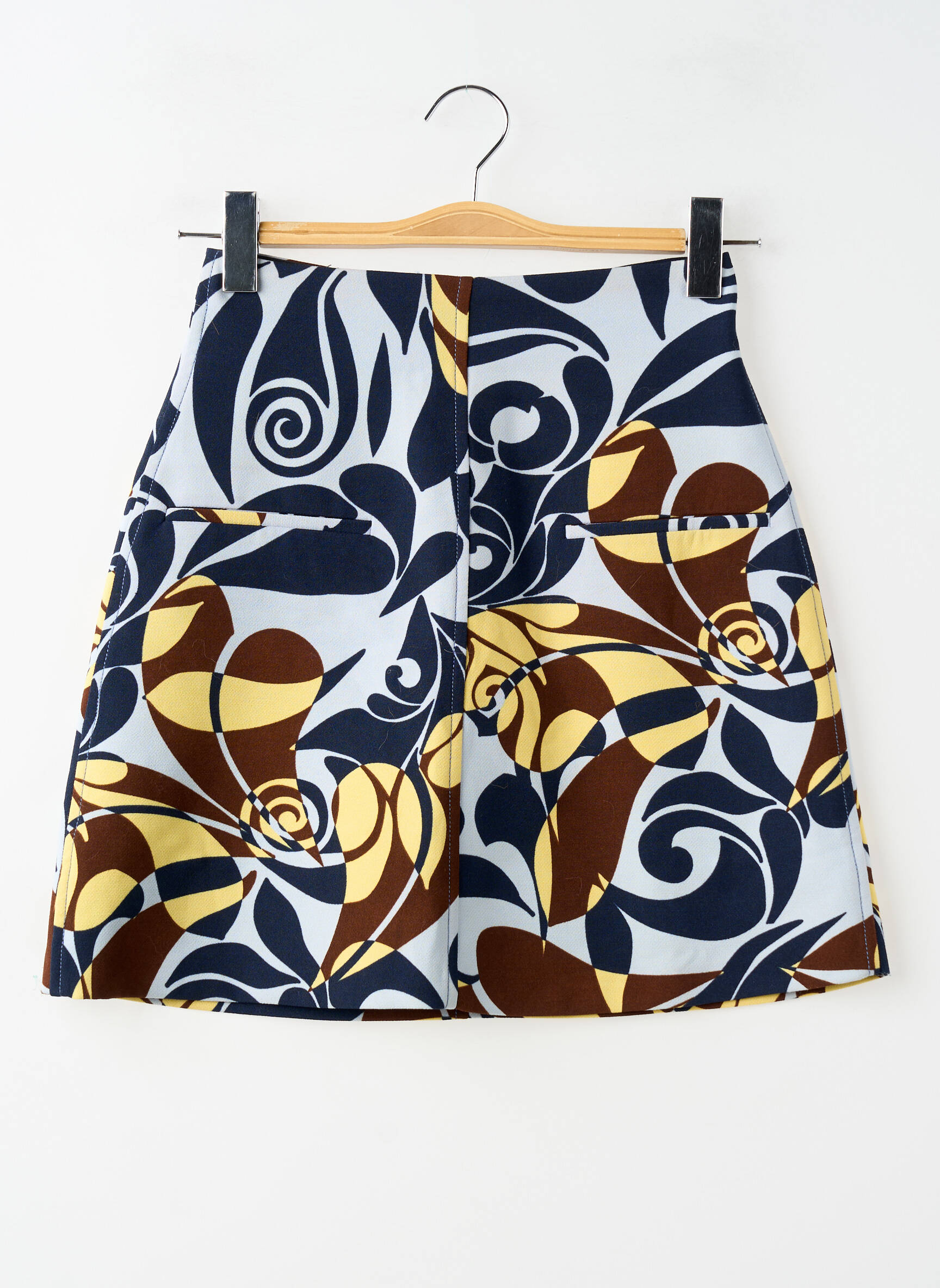 Trumpas sijonas aukšta talija mėlyna ZARA moteris