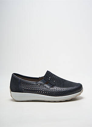 Slip-on batai satino audinys plokščias kulnas iki 3 cm mėlyna ARA moteris