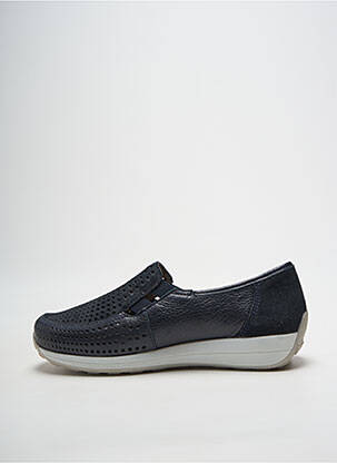 Slip-on batai satino audinys plokščias kulnas iki 3 cm mėlyna ARA moteris