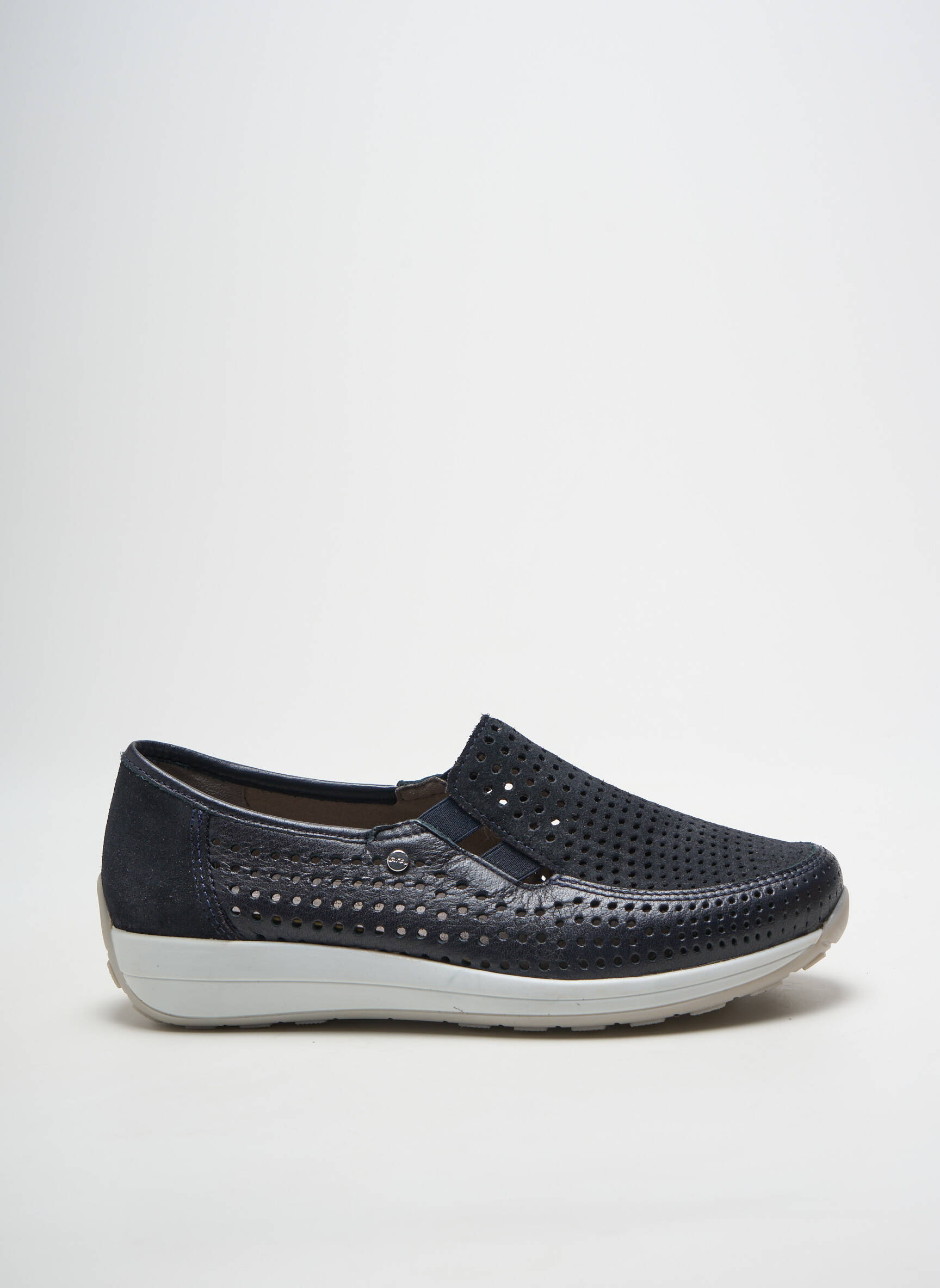 Slip-on batai satino audinys plokščias kulnas iki 3 cm mėlyna ARA moteris