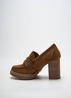 Mokasīnai nubuko audinys kulnas nuo 7 iki 9 cm rudas CARMELA moteris
