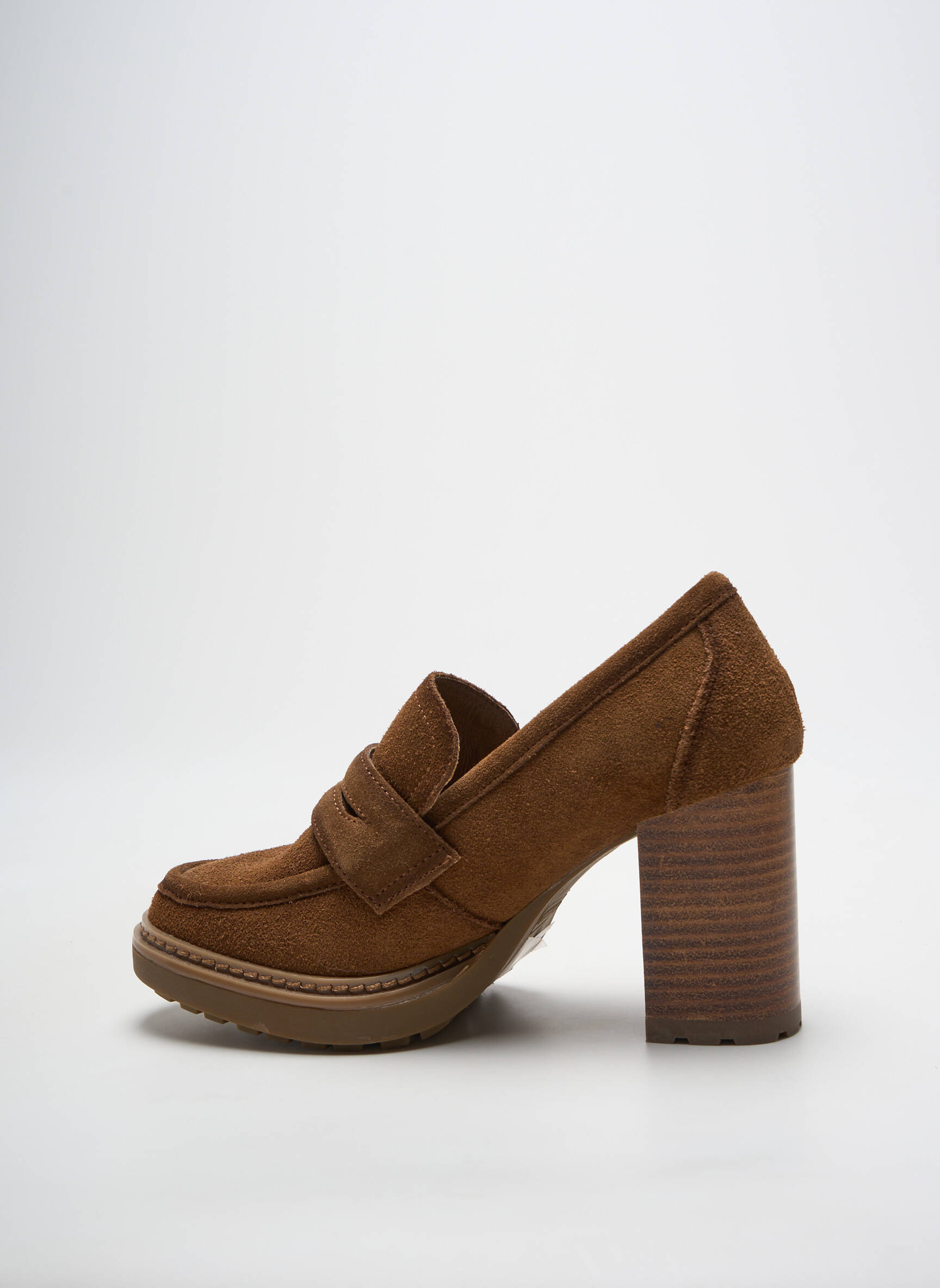 Mokasīnai nubuko audinys kulnas nuo 7 iki 9 cm rudas CARMELA moteris