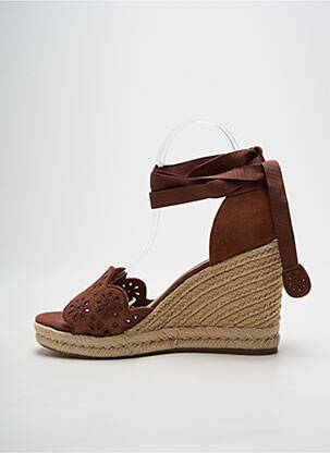 Espadrilės šnervių uždarymas 10 cm ir daugiau aukštakulniai rudas TAMARIS moteris