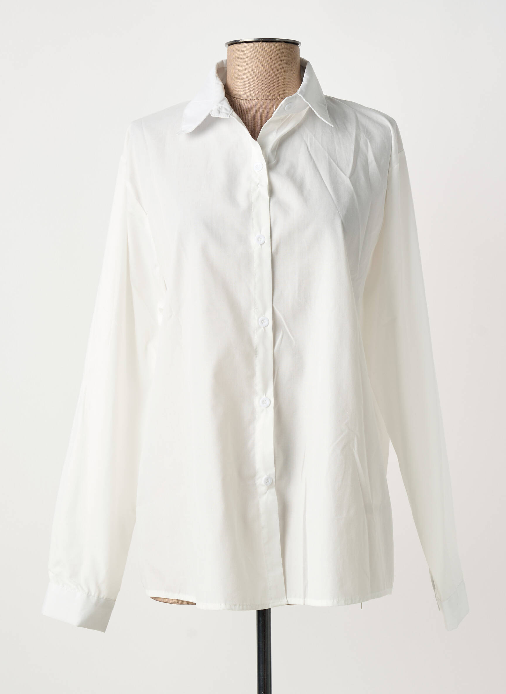 Moteriškas marškinys tiesi kirpimas ilgos rankovės baltas LAMIAR moteris