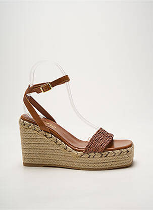 Espadrilės satino audinys 10 cm ir daugiau aukštakulniai rudas HEINE moteris