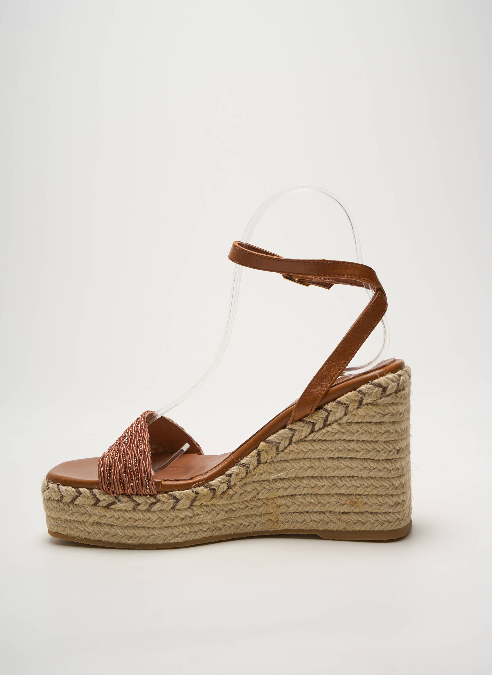 Espadrilės satino audinys 10 cm ir daugiau aukštakulniai rudas HEINE moteris