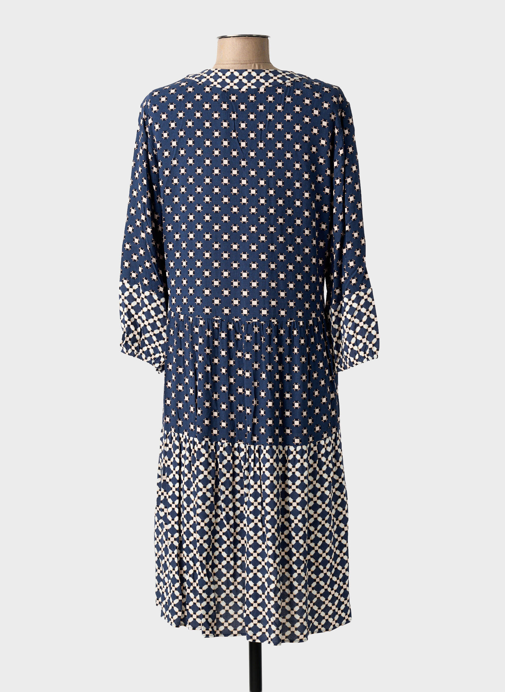 Pusilgių suknelė sklandi forma 3/4 rankovės mėlyna GERRY WEBER moteris