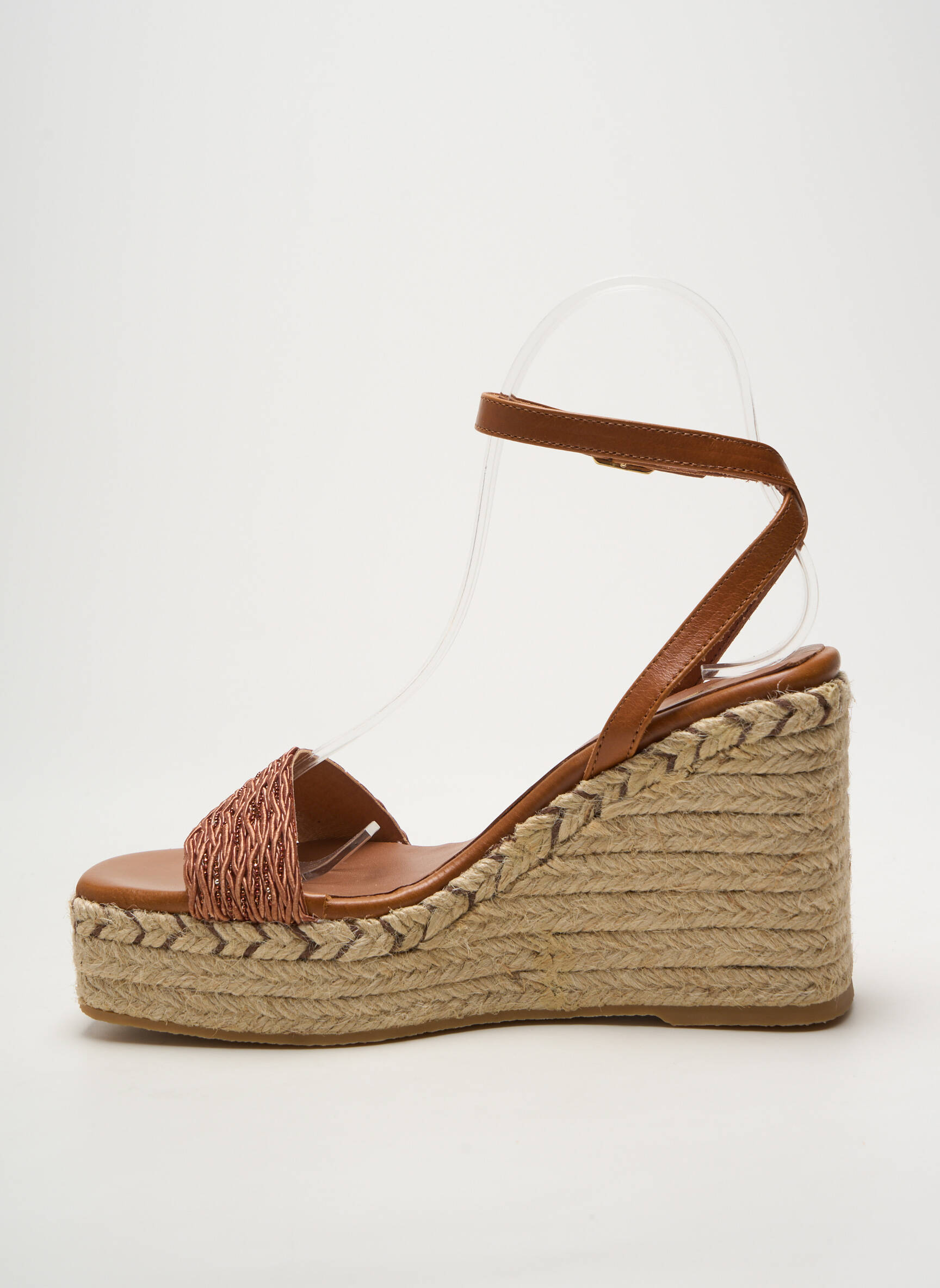 Espadrilės satino audinys 10 cm ir daugiau aukštakulniai rudas HEINE moteris