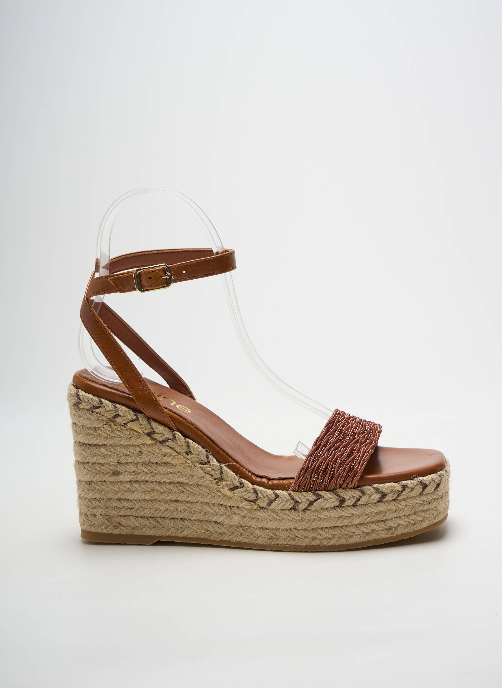 Espadrilės satino audinys kulnas nuo 7 iki 9 cm rudas HEINE moteris