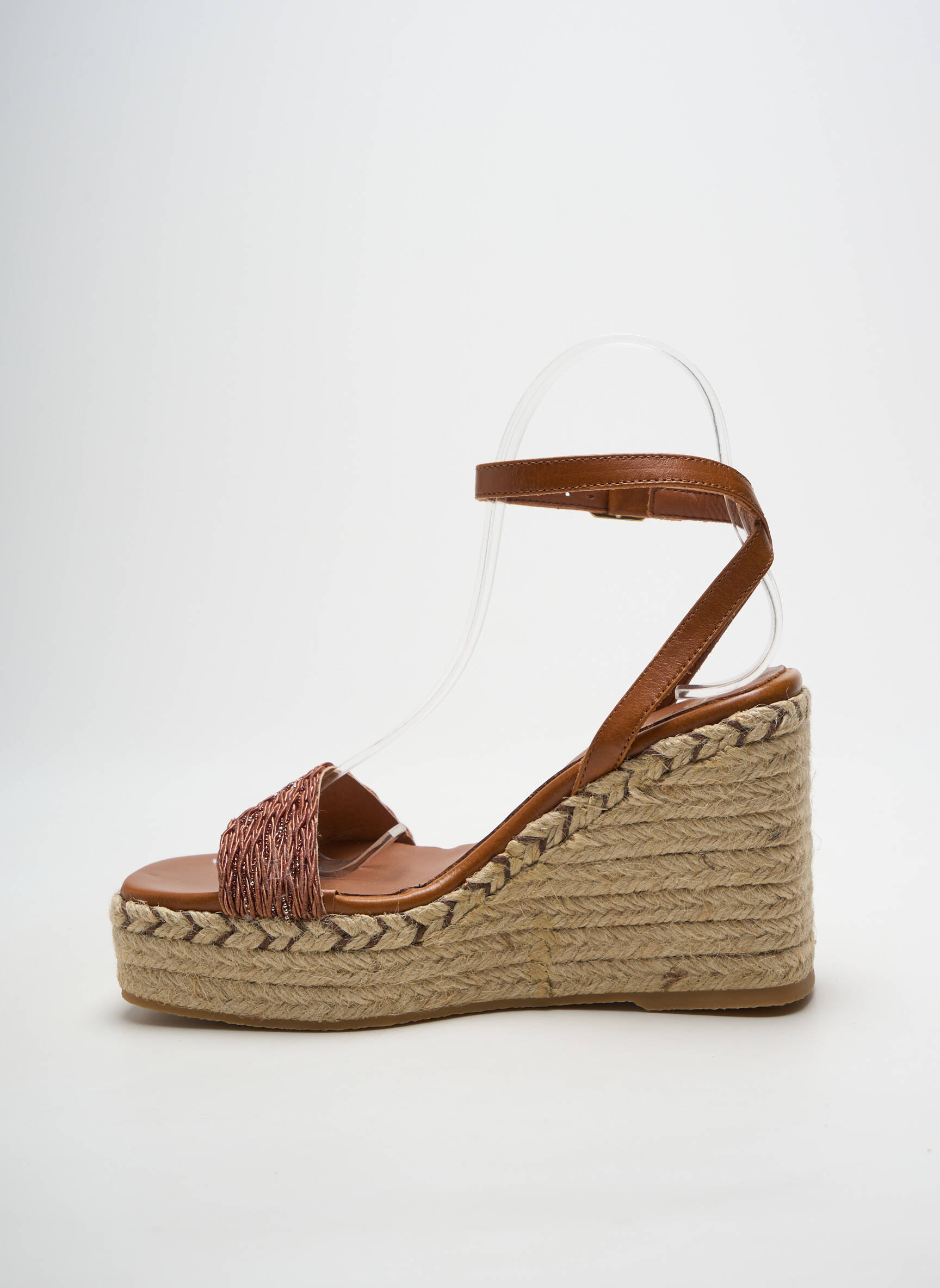 Espadrilės satino audinys kulnas nuo 7 iki 9 cm rudas HEINE moteris