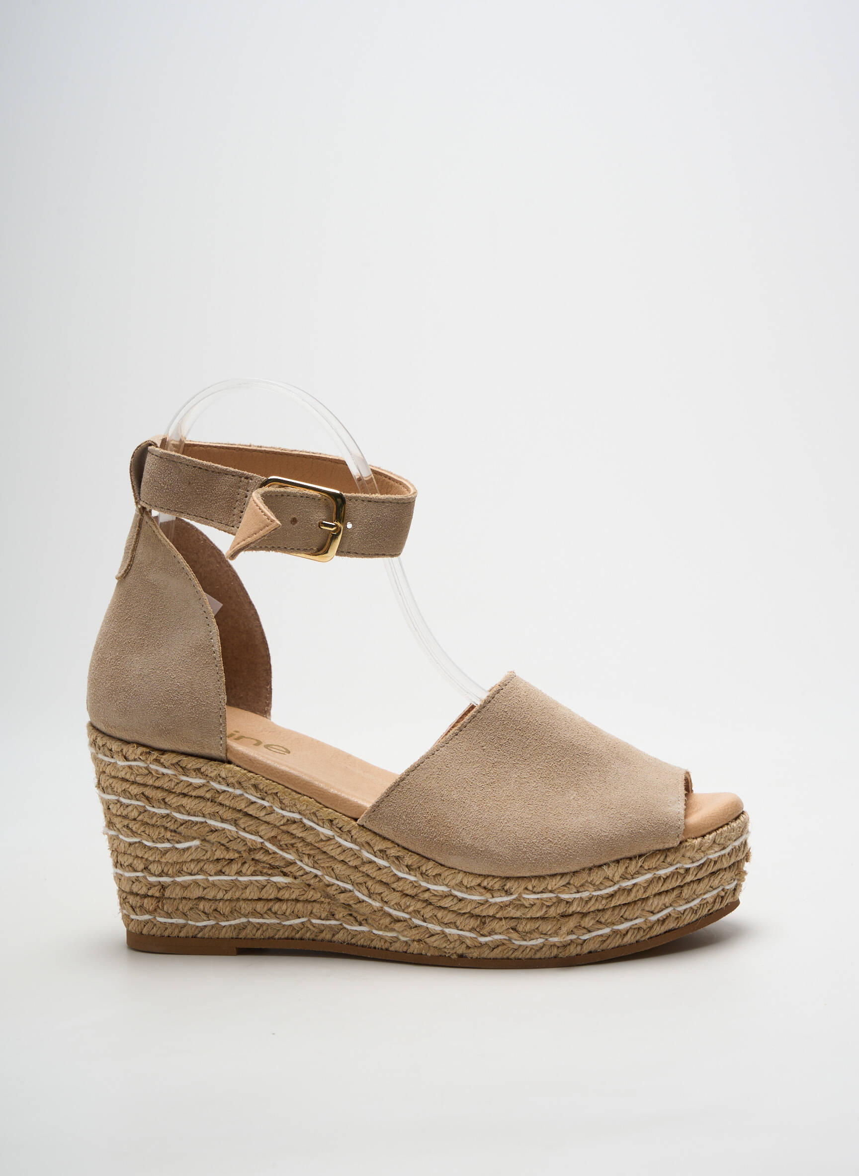 Espadrilės užsegimas su kaklo detalėmis kulnas nuo 7 iki 9 cm bežinis HEINE moteris