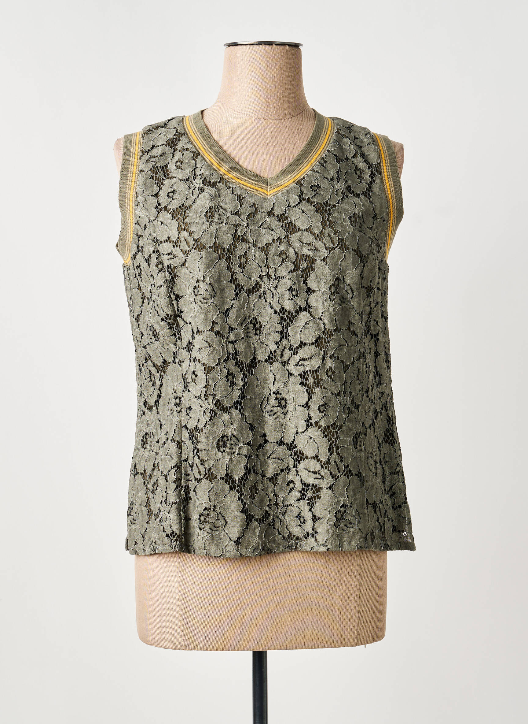 Marškiniai be rankovių col v be rankų žalias MERI & ESCA moteris