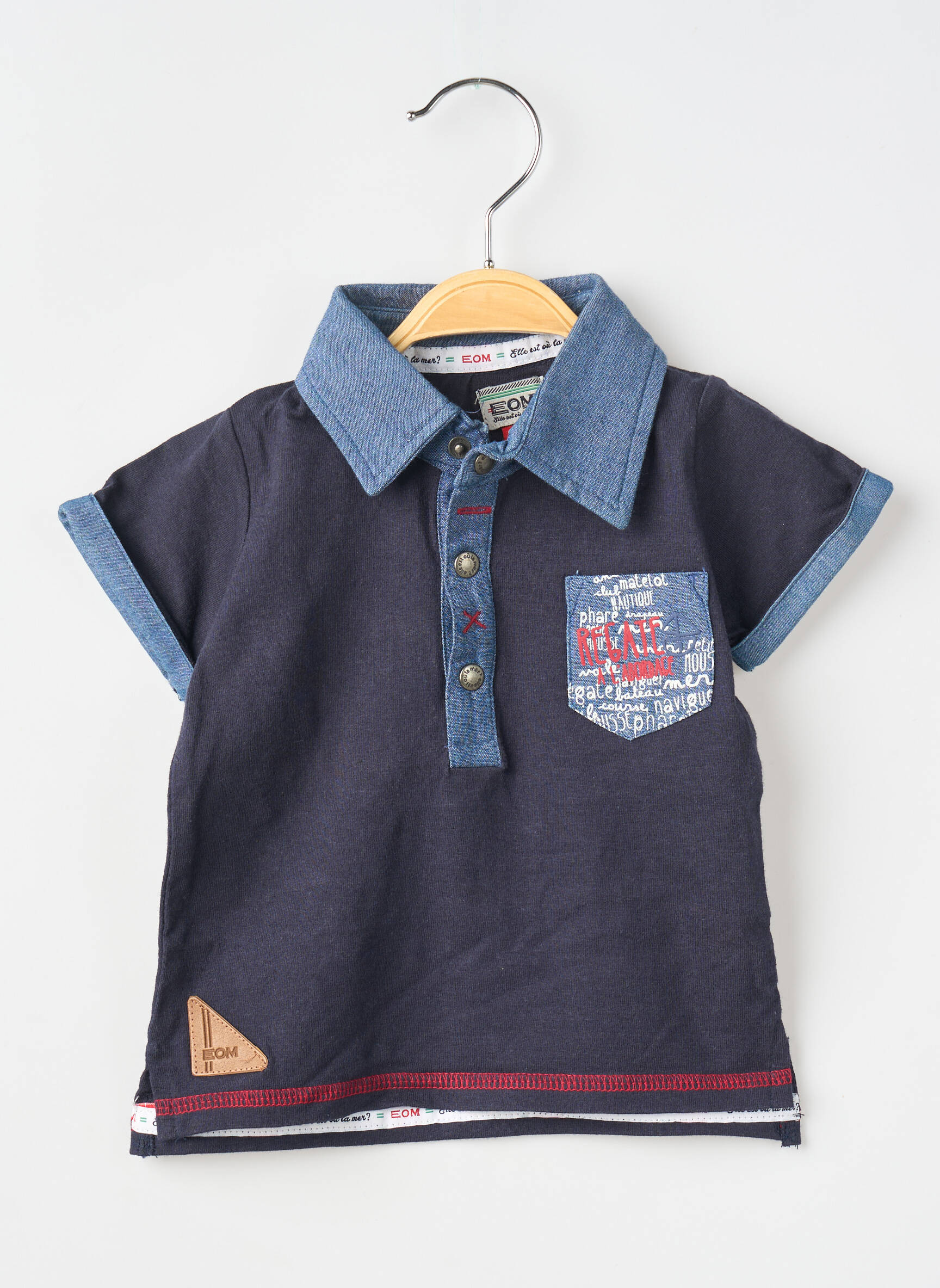 Polo jersey audinys trumpas rankovės mėlyna ELLE EST OU LA MER berniukas