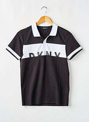 Polo floqué serigrafija trumpas rankovės juodas DKNY berniukas