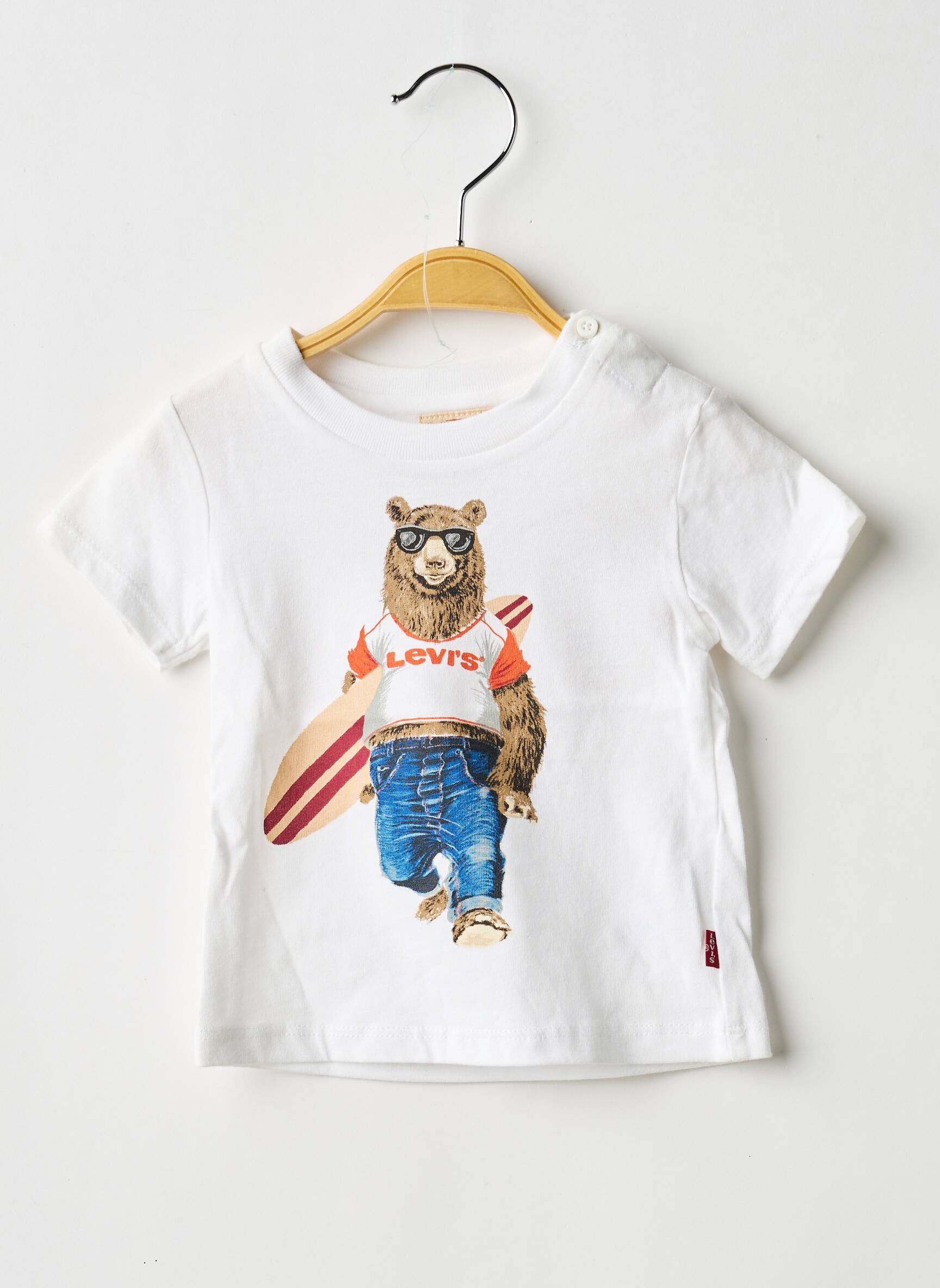T-marškinys floqué serigrafija trumpas rankovės baltas LEVI'S berniukas