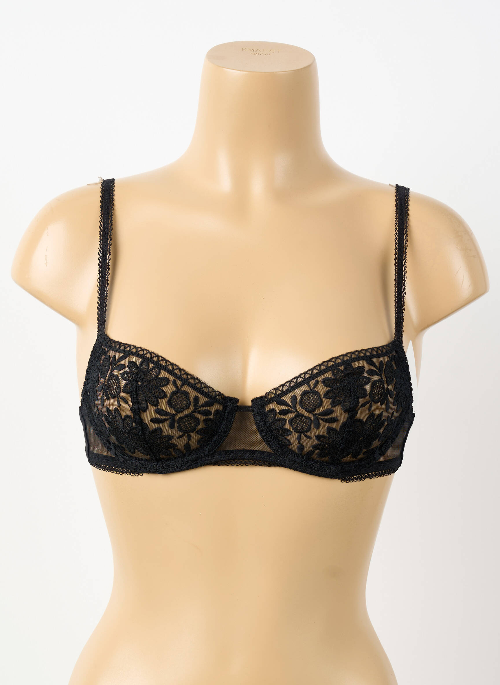 Liemenėlė satino efektas aukštas balkoninis liemenėlė juodas SIMONE PERELE moteris