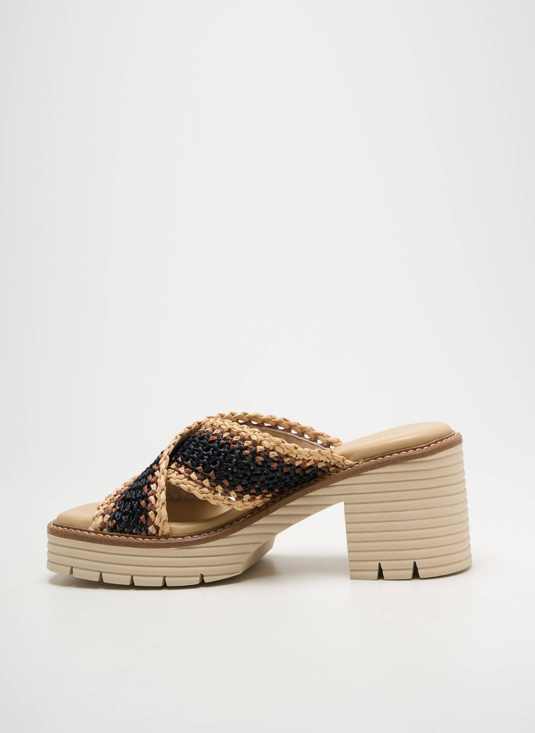 Mule/sabotai pusiau kompensuotas kulnas nuo 7 iki 9 cm juodas SOFTWAVES moteris
