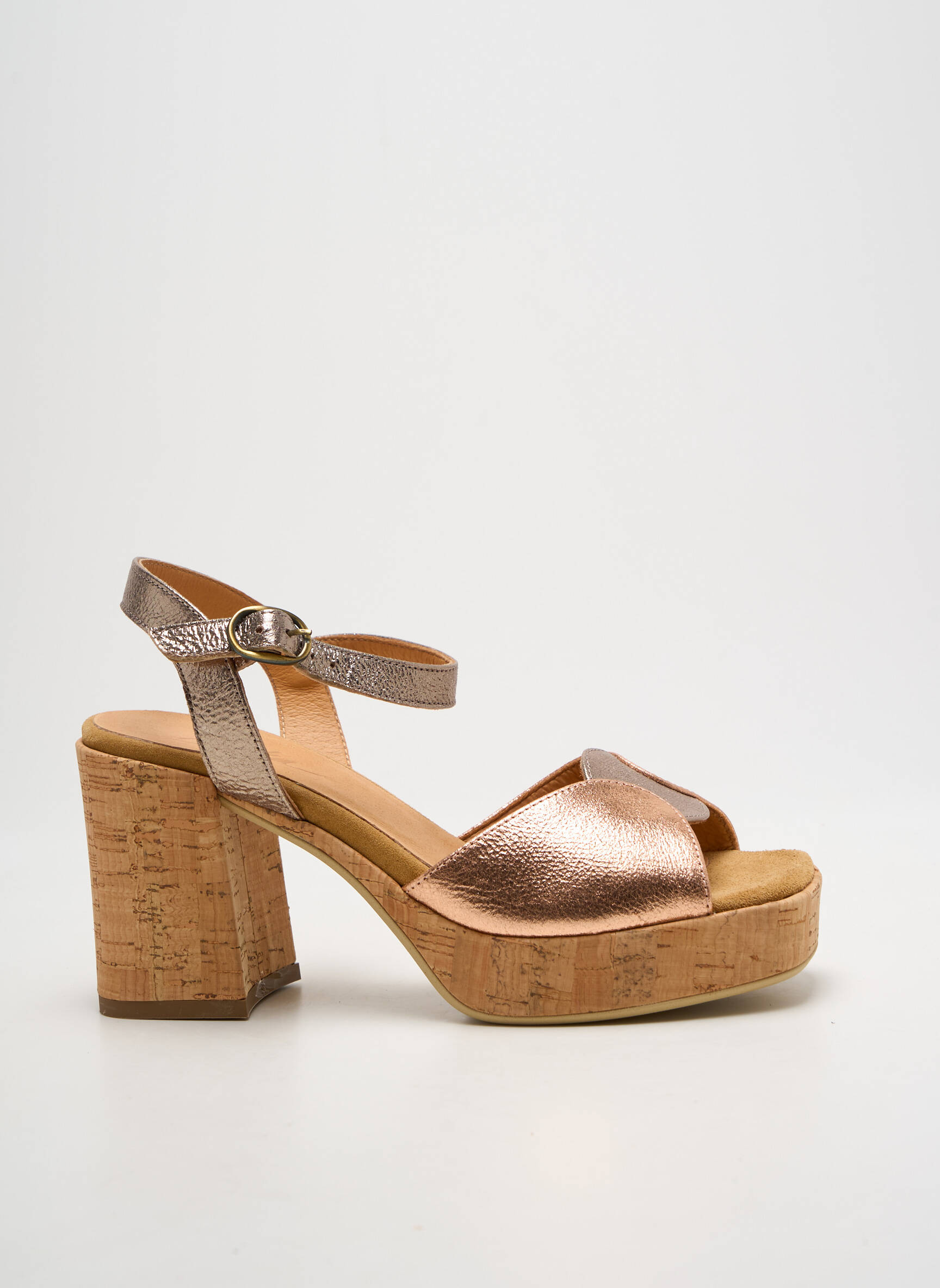 Sandalai/nu pėdos pusiau kompensuotas kulnas nuo 7 iki 9 cm rožinė MINKA DESIGN moteris